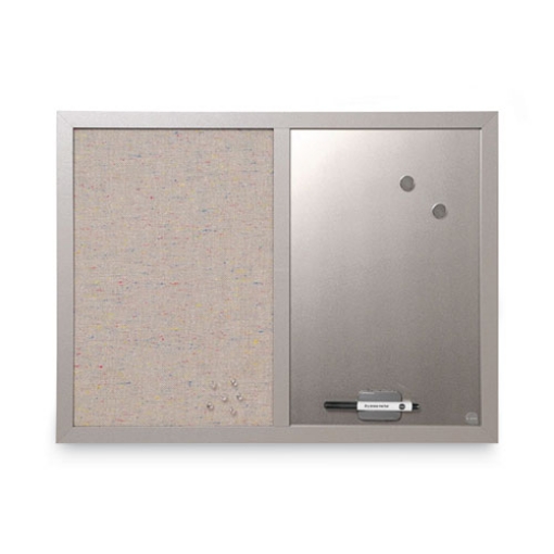 Picture of Designer Combo Fabric Bulletin/Dry Erase Board, 24 x 18, Multicolor/Gray Surface, Gray MDF Wood Frame