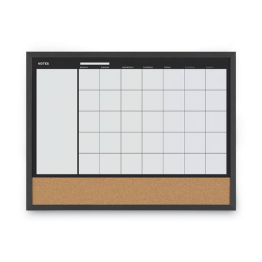 Picture of 3-In-1 Combo Planner, 24.21 x 17.72, White Surface, Black MDF Frame