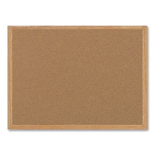 Picture of Earth Cork Board, 48 x 36, Tan Surface, Oak Wood Frame