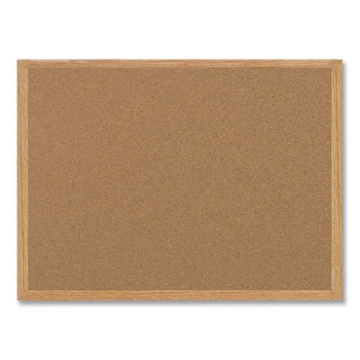 Picture of Earth Cork Board, 72 x 48, Tan Surface, Oak Wood Frame