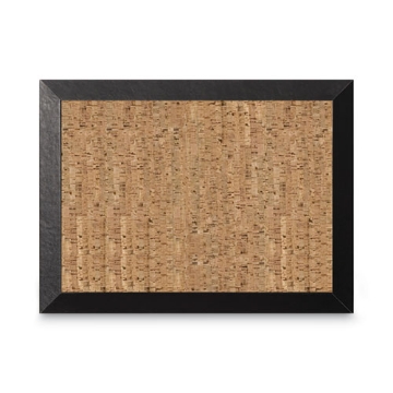 Picture of Natural Cork Bulletin Board, 24 x 18, Tan Surface, Black Wood Frame