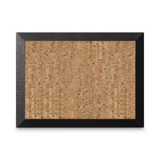 Picture of Natural Cork Bulletin Board, 24 x 18, Tan Surface, Black Wood Frame