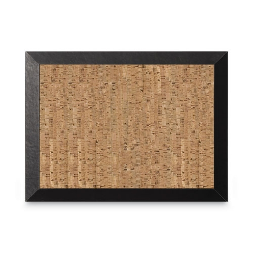 Picture of Natural Cork Bulletin Board, 36 x 24, Tan Surface, Black Wood Frame