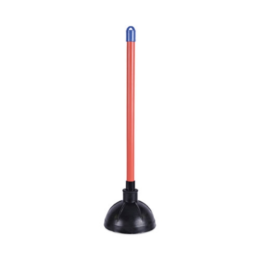 Picture of Toilet Plunger, 18" Plastic Handle, 5.63" Dia, Red/black, 6/carton