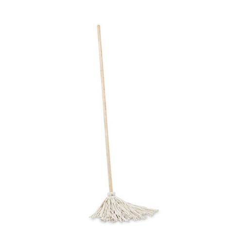 Picture of Handle/Deck Mops, #12 White Cotton Head, 48" Natural Wood Handle, 6/Pack