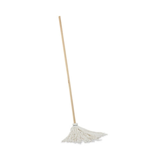 Picture of Handle/Deck Mops, #16 White Rayon Head, 48" Natural Wood Handle