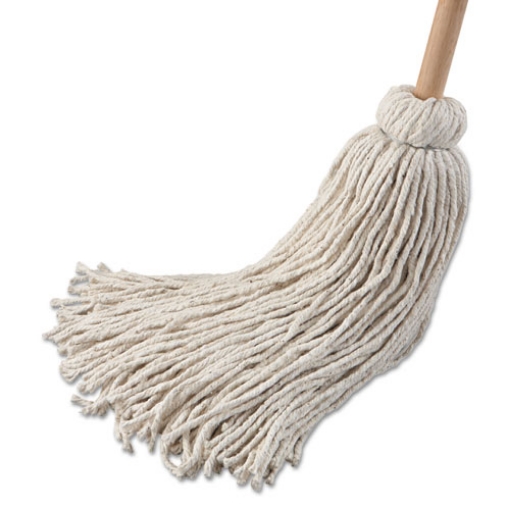 Picture of Handle/Deck Mop, #32 White Cotton Head, 54" Natural Wood Handle, 6/Pack