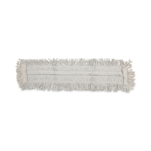 Picture of Disposable Dust Mop Head W/sewn Center Fringe, Cotton/synthetic, 36w X 5d, White