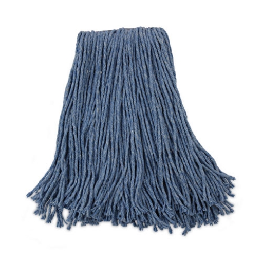 Picture of Mop Head, Standard Head, Cotton/synthetic Fiber, Cut-End, #20, Blue, 12/carton