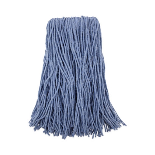 Picture of Mop Head, Standard Head, Cotton/synthetic Fiber, Cut-End, #24, Blue, 12/carton