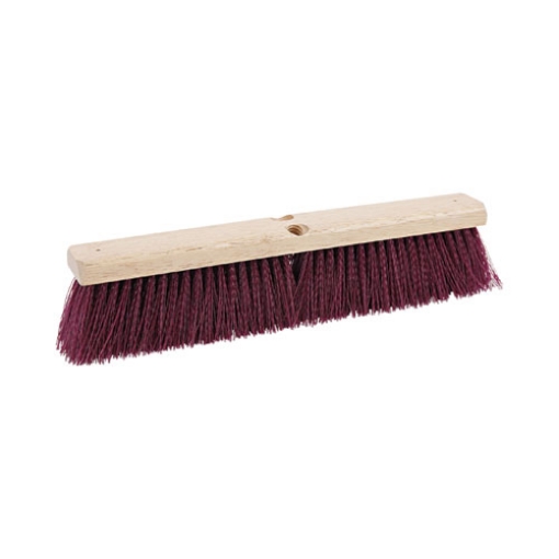 Picture of Floor Brush Head, 3" Maroon Heavy-Duty Polypropylene Bristles, 18" Brush