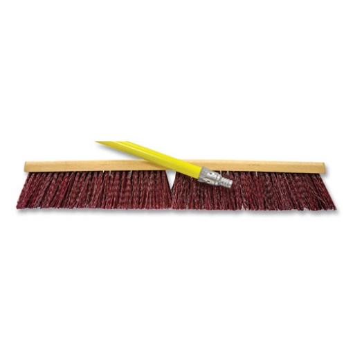 Picture of Poly Push Broom Kit, 24" x 60" Metal Handle, Maroon/Yellow