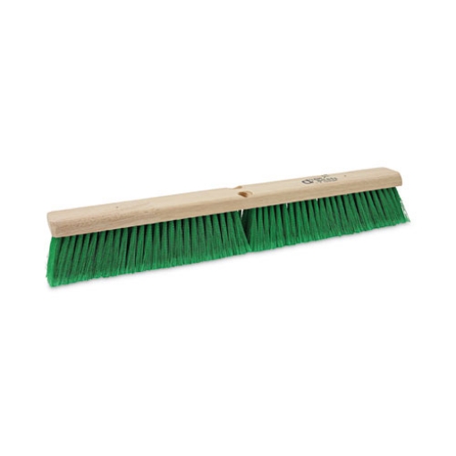 Picture of Floor Broom Head, 3" Green Flagged Recycled Pet Plastic Bristles, 24" Brush