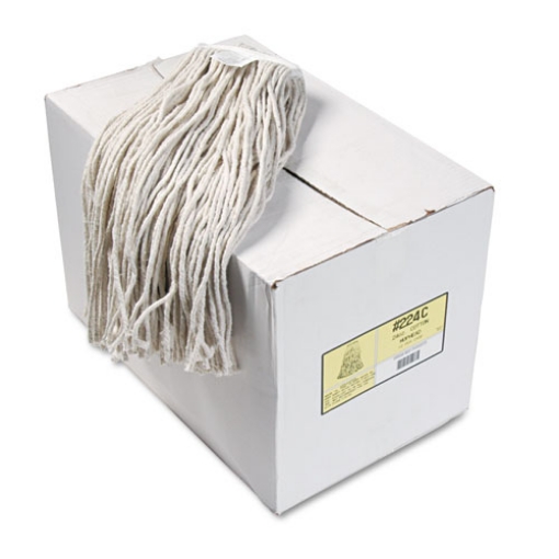 Picture of Premium Cut-End Wet Mop Heads, Cotton, 24oz, White, 12/carton