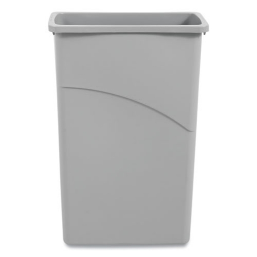 Picture of slim waste container, 23 gal, plastic, gray