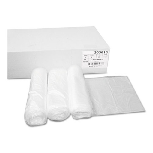 Picture of High Density Can Liners, 30 gal, 10 mic, 30" x 36", Natural, 25 Bags/Roll, 20 Rolls/Carton