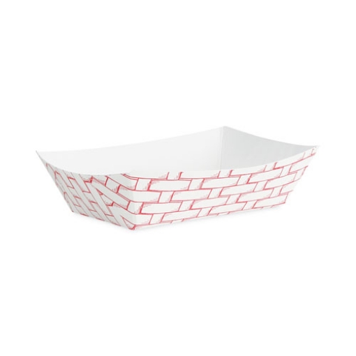 Picture of Paper Food Baskets, 0.25 lb Capacity, 2.69 x 4 x 1.05, Red/White, 1,000/Carton