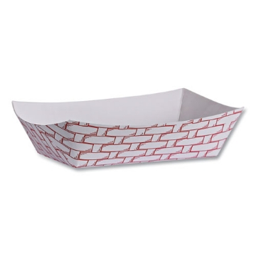 Picture of PAPER FOOD BASKETS, 6 OZ CAPACITY, 3.78 X 4.3 X 1.08, RED/WHITE, 1,000/CARTON