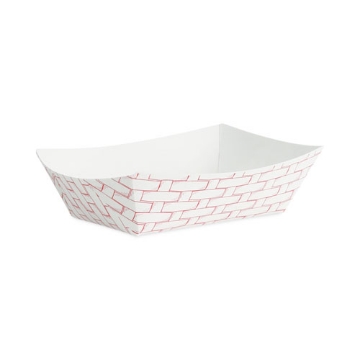 Picture of Paper Food Baskets, 0.5 Lb Capacity, Red/white, 1,000/carton