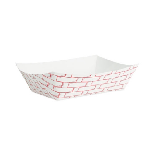 Picture of Paper Food Baskets, 2.5 Lb Capacity, Red/white, 500/carton