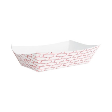 Picture of Paper Food Baskets, 5 Lb Capacity, Red/white, 500/carton