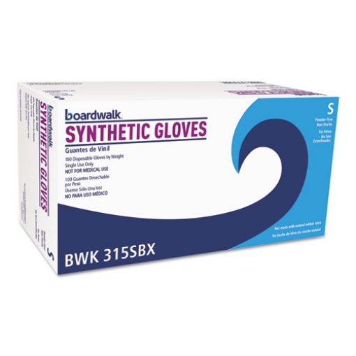 Picture of Powder-Free Synthetic Vinyl Gloves, Small, Cream, 4 Mil, 100/box