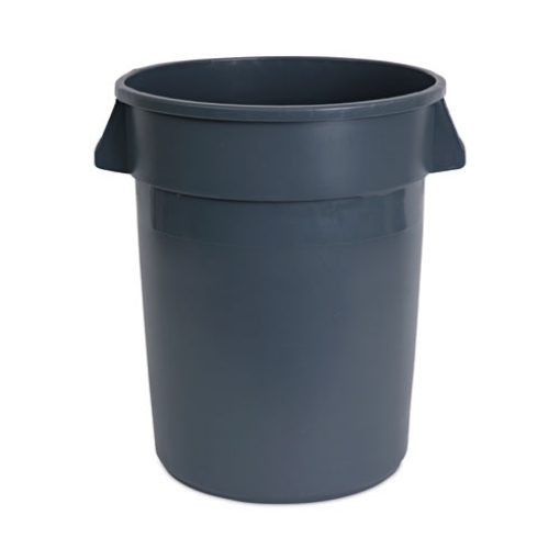 Picture of Round Waste Receptacle, 32 gal, Linear-Low-Density Polyethylene, Gray