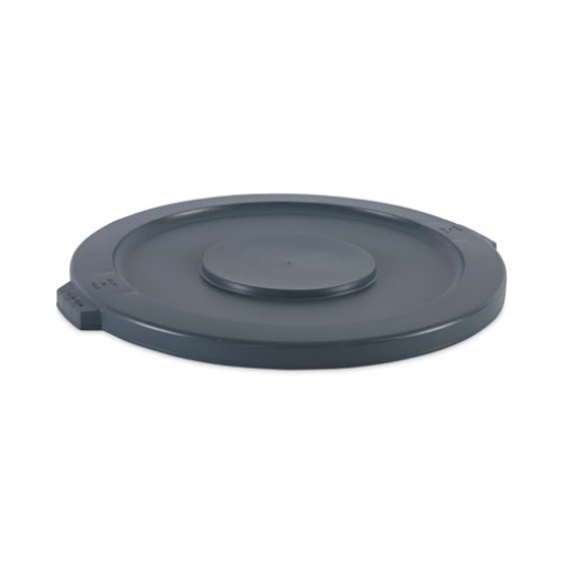 Picture of Lids For 32 Gal Waste Receptacle, Flat-Top, Round, Plastic, Gray