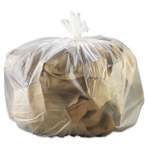 Picture of High Density Can Liners, 33 gal, 13 mic, 33" x 39", Natural, 25 Bags/Roll, 10 Rolls/Carton