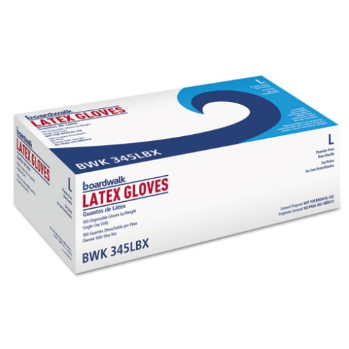 Picture of General-Purpose Latex Gloves, Powder-Free, 4.4 Mil, Large, Natural, 100/box