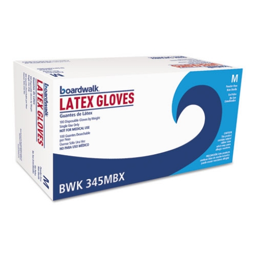 Picture of General-Purpose Latex Gloves, Powder-Free, 4.4 Mil, Medium, Natural, 100/box