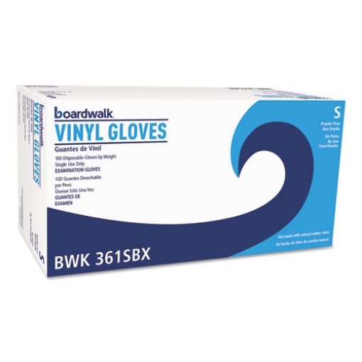 Picture of Exam Vinyl Gloves, Clear, Small, 3 3/5 Mil, 100/box, 10 Boxes/carton