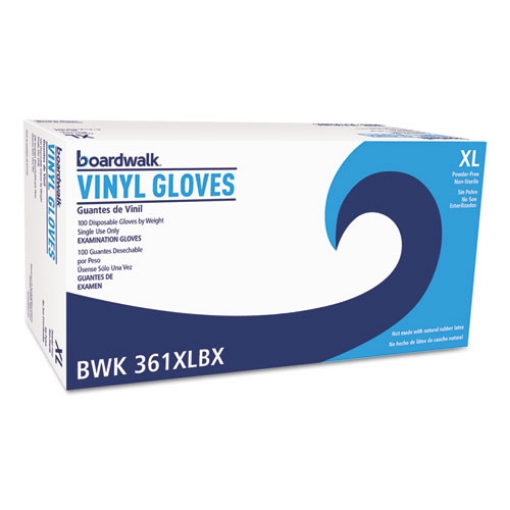 Picture of Exam Vinyl Gloves, Clear, X-Large, 3 3/5 Mil, 100/box, 10 Boxes/carton