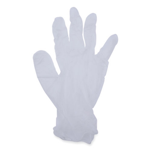 Picture of general purpose vinyl gloves, powder/latex-free, 2.6 mil, medium, clear, 100/box