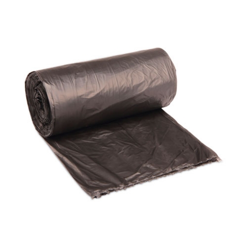 Picture of High-Density Can Liners, 60 gal, 14 mic, 38" x 58", Black, 25 Bags/Roll, 8 Rolls/Carton