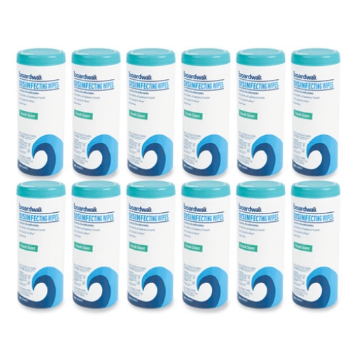 Picture of Disinfecting Wipes, 7 x 8, Fresh Scent, 35/Canister, 12 Canisters/Carton