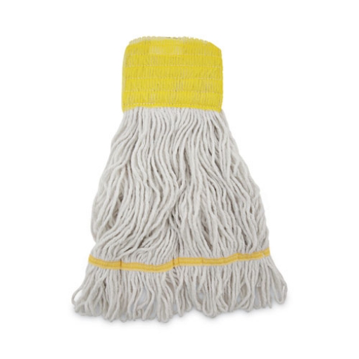 Picture of Super Loop Wet Mop Head, Cotton/synthetic Fiber, 5" Headband, Small Size, White, 12/carton