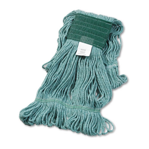 Picture of Super Loop Wet Mop Head, Cotton/synthetic Fiber, 5" Headband, Medium Size, Green, 12/carton