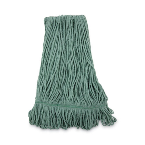 Picture of Mop Head, Premium Standard Head, Cotton/Rayon Fiber, Medium, Green, 12/Carton