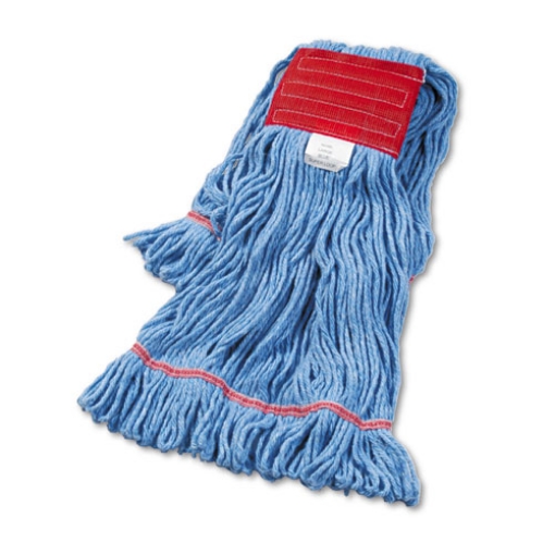 Picture of Super Loop Wet Mop Head, Cotton/synthetic Fiber, 5" Headband, Large Size, Blue, 12/carton