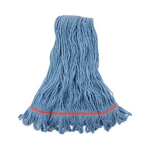 Picture of Super Loop Wet Mop Head, Cotton/synthetic Fiber, 1" Headband, Large Size, Blue, 12/carton