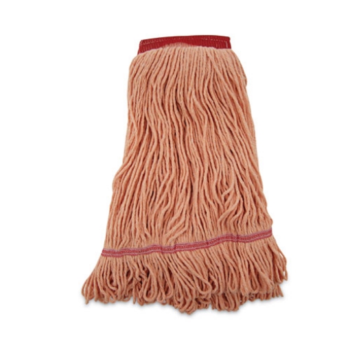 Picture of Super Loop Wet Mop Head, Cotton/synthetic Fiber, 5" Headband, Large Size, Orange, 12/carton