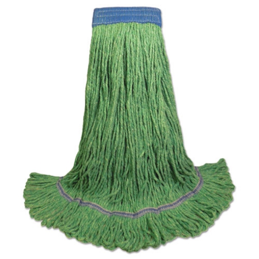 Picture of Super Loop Wet Mop Head, Cotton/Synthetic Fiber, 5" Headband, X-Large Size, Green, 12/Carton