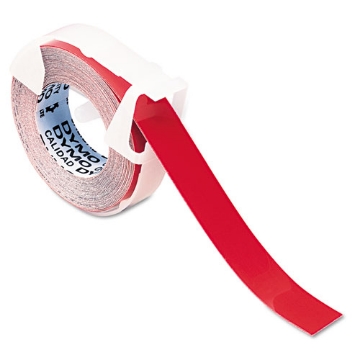 Picture of Self-Adhesive Glossy Labeling Tape For Embossers, 0.37" X 12 Ft Roll, Red