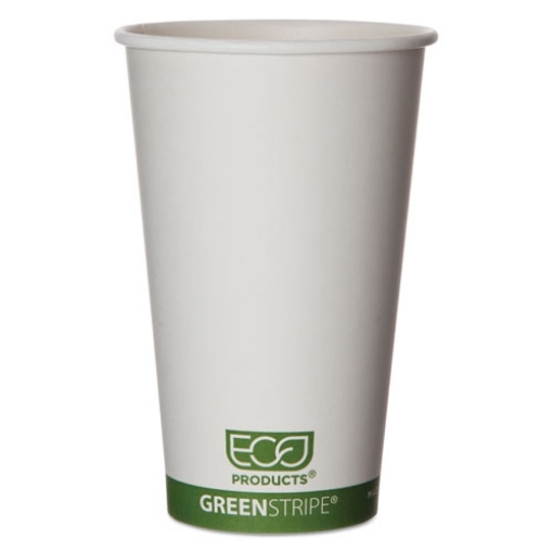 Picture of GreenStripe Renewable and Compostable Hot Cups, 16 oz,  50/Pack, 20 Packs/Carton