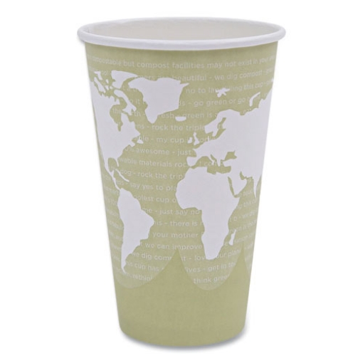 Picture of World Art Renewable And Compostable Hot Cups, 16 Oz, Moss, 50/pack