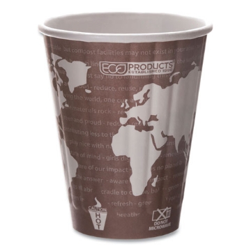 Picture of World Art Renewable And Compostable Insulated Hot Cups, Pla, 8 Oz, 40/pack, 20 Packs/carton