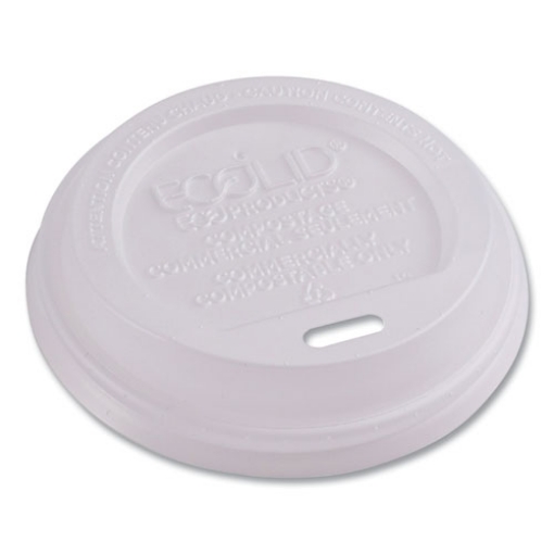 Picture of Ecolid Renewable/compostable Hot Cup Lids, Pla, Fits 8 Oz Hot Cups, 50/packs, 16 Packs/carton