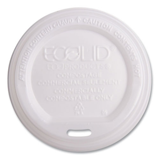 Picture of Ecolid Renewable/compostable Hot Cup Lid, Pla, Fits 10 Oz To 20 Oz Hot Cups, 50/pack, 16 Packs/carton