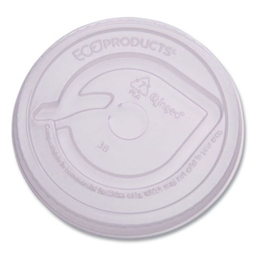 Picture of Greenstripe Renewable And Compost Cold Cup Flat Lids, Fits 9 Oz To 24 Oz Cups, Clear, 100/pack, 10 Packs/carton